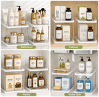 2-Pack 2-Tier Under Sink Organizer and Storage – Clear Pull-Out Drawer Organizers with Sliding Track, Stackable Cabinet Storage Bins, for Bathroom, Kitchen, Pantry, Vanity & Countertop - Unique Gifts By Leticia