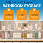 2-Pack 2-Tier Under Sink Organizer and Storage – Clear Pull-Out Drawer Organizers with Sliding Track, Stackable Cabinet Storage Bins, for Bathroom, Kitchen, Pantry, Vanity & Countertop - Unique Gifts By Leticia