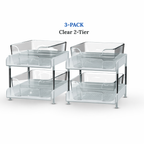 Under Sink Organizer 2-Pack 2-Tier Expandable Storage Rack with Sliding Drawers for Kitchen & Bathroom Cabinet Organization | Space Saving Shelf Organizer