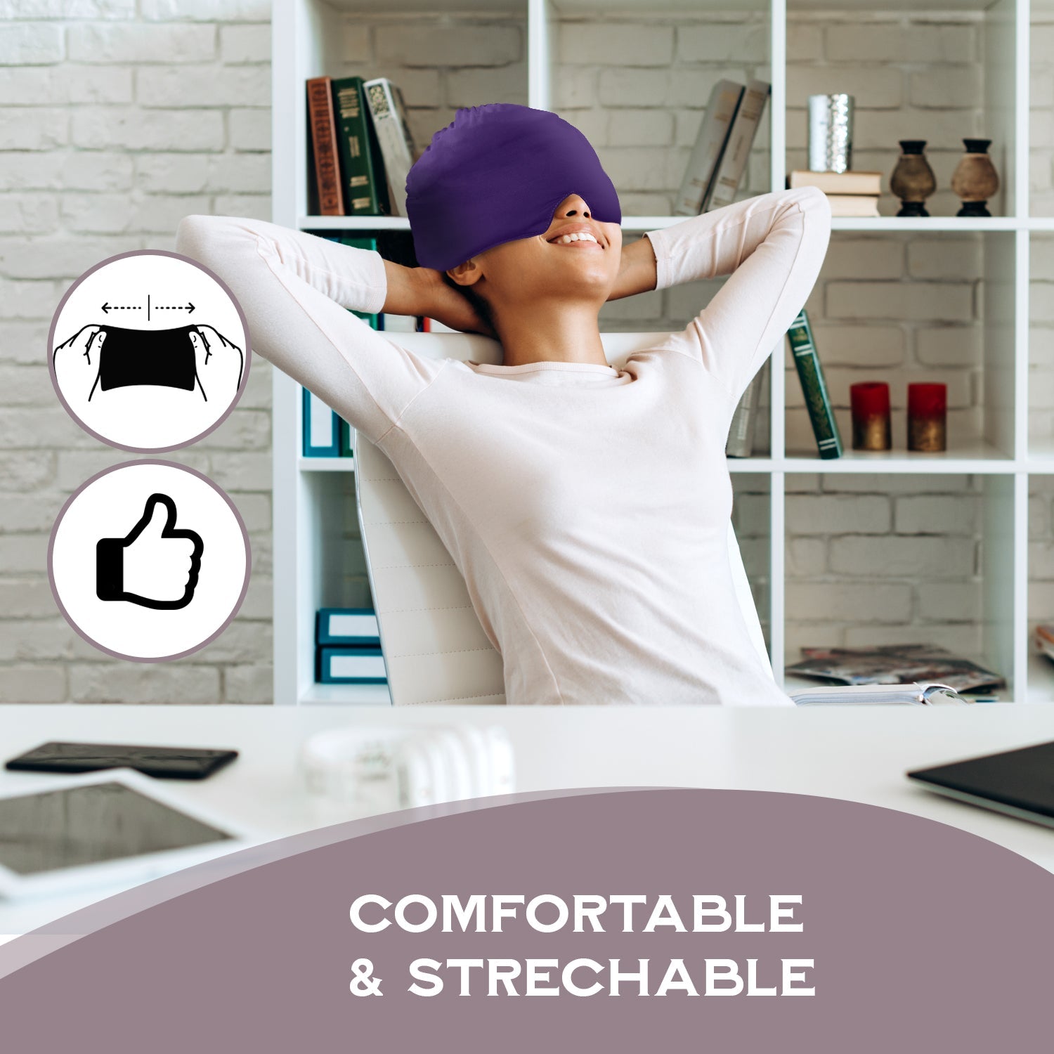360° Migraine Relief Headache Cap – Hot & Cold Therapy Ice Pack Hat for Migraines, Stress, Fever & Dark Circles – For Women & Men - Unique Gifts By Leticia