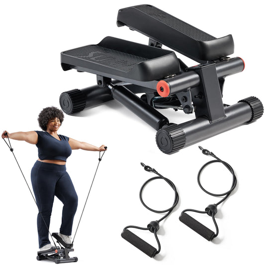 Health & Fitness Smart Mini Steppers for Exercise at Home with Resistance Bands, Stair Step Stepper for Full Body Cardio Workout, Gym Equipment Machine, SunnyFit App Connection - NO.12SMART