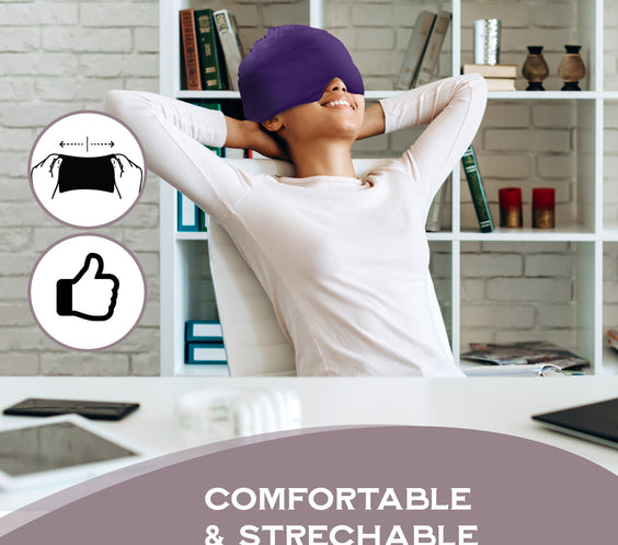 360° Migraine Relief Headache Cap – Hot & Cold Therapy Ice Pack Hat for Migraines, Stress, Fever & Dark Circles – For Women & Men