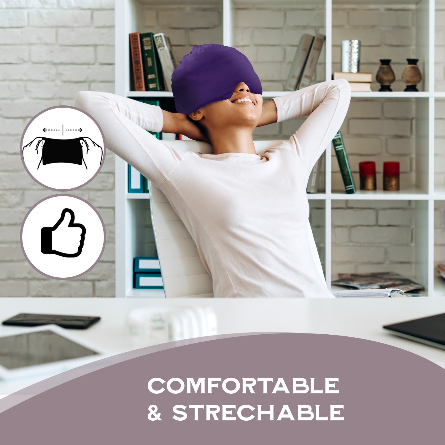 360° Migraine Relief Headache Cap – Hot & Cold Therapy Ice Pack Hat for Migraines, Stress, Fever & Dark Circles – For Women & Men