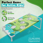 Portable Cornhole Board Game Set with Bean Bags & Toss Balls – 2-in-1 Outdoor Yard Game for Family Fun, Beach, Camping & Tailgate Parties – Includes Green & Blue Bean Bags