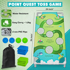 Portable Cornhole Board Game Set with Bean Bags & Toss Balls – 2-in-1 Outdoor Yard Game for Family Fun, Beach, Camping & Tailgate Parties – Includes Green & Blue Bean Bags