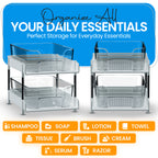 Unique Gifts By Leticia 2-Pack & 3-Pack Clear 2-Tier Under Sink Organizer – Stackable Pull-Out Storage Bins for Bathroom
