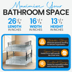 Unique Gifts By Leticia 2-Pack & 3-Pack Clear 2-Tier Under Sink Organizer – Stackable Pull-Out Storage Bins for Bathroom