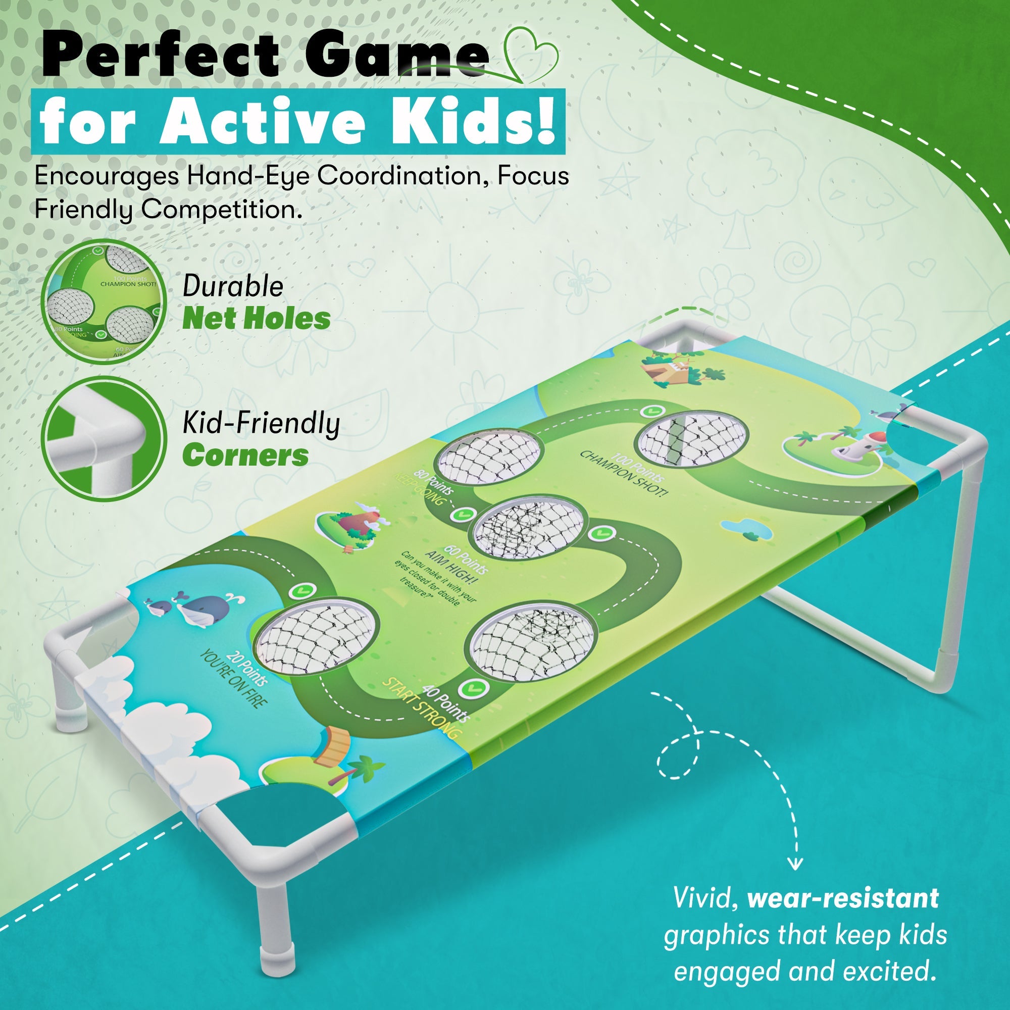 Cornhole Game Portable 2‑in‑1 Board Set with Bean Bags & Toss Balls - Unique Gifts By Leticia