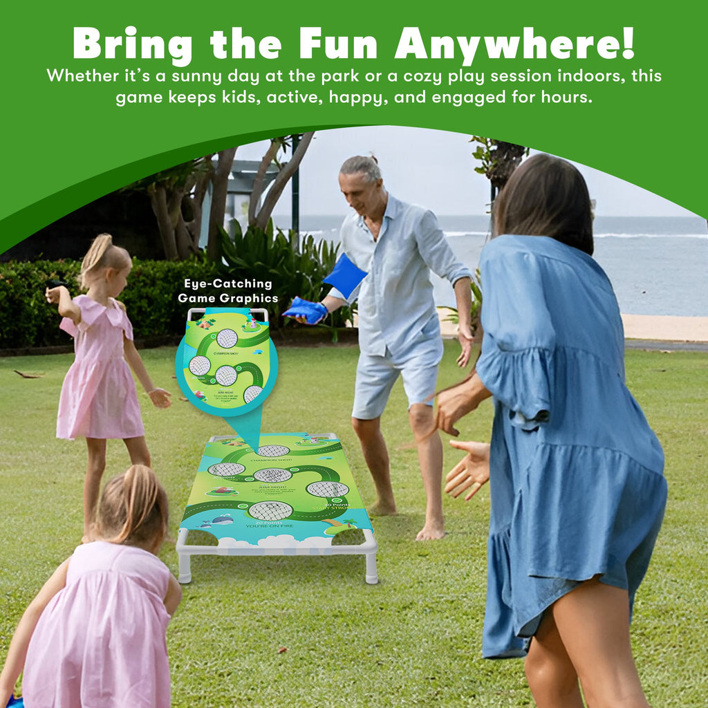 Cornhole Game Portable 2‑in‑1 Board Set with Bean Bags & Toss Balls - Unique Gifts By Leticia