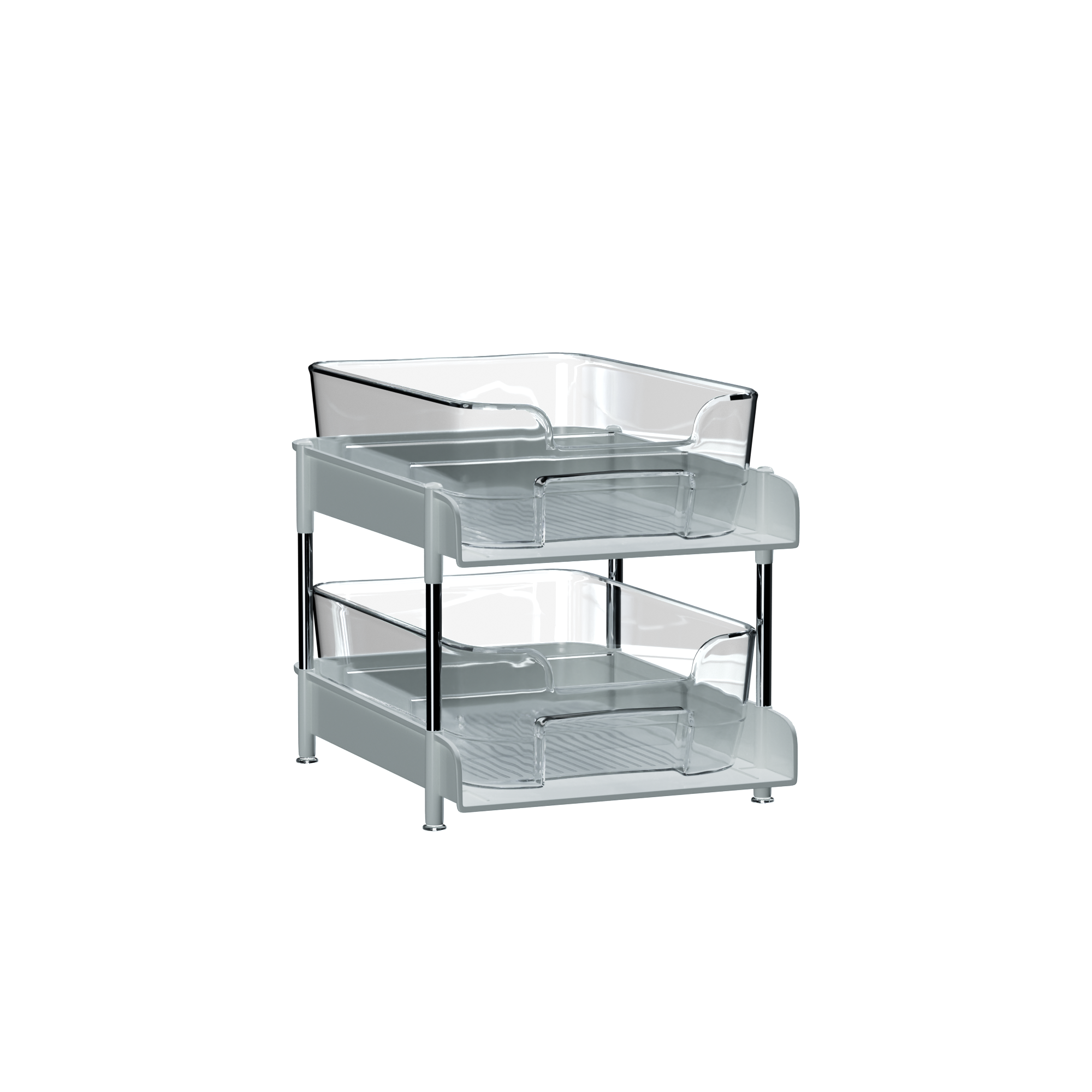 Unique Gifts By Leticia 2-Pack & 3-Pack Clear 2-Tier Under Sink Organizer – Stackable Pull-Out Storage Bins for Bathroom