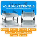 Under Sink Organizer 2 - Pack 2 - Tier Expandable Storage Rack with Sliding Drawers for Kitchen & Bathroom Cabinet Organization | Space Saving Shelf Organizer - Unique Gifts By Leticia