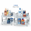 Under Sink Organizer 2 - Pack 2 - Tier Expandable Storage Rack with Sliding Drawers for Kitchen & Bathroom Cabinet Organization | Space Saving Shelf Organizer - Unique Gifts By Leticia