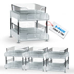 Under Sink Organizer 3 - Pack 2 - Tier Expandable Storage Rack with Sliding Drawers for Kitchen & Bathroom Cabinet Organization | Space Saving Shelf Organizer - Unique Gifts By Leticia